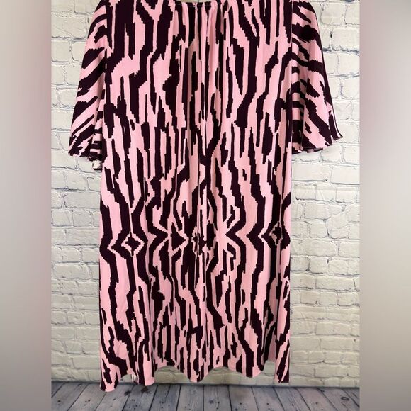 Rhode Tabitha Pink Purple Pixilated Zebra Print Hearts Applique Mini Dress S - Picture 3 of 15